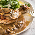 eminc de poulet  la crme et aux champignons