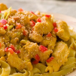 tagliatelles poulet  la crme et curry